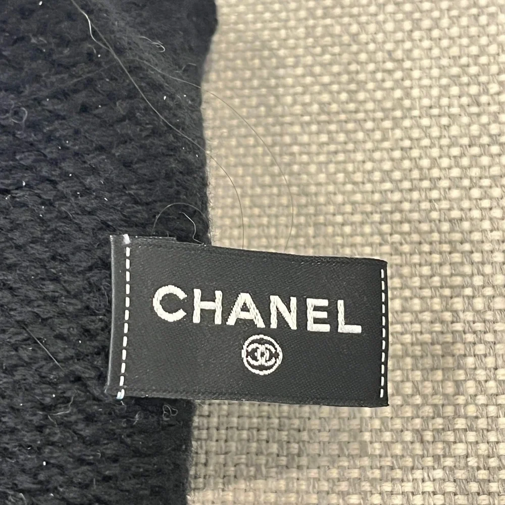 CHANEL Black Knit Beanie